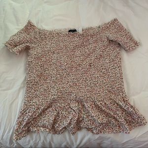 American Eagle Smocked Floral Blouse NWT